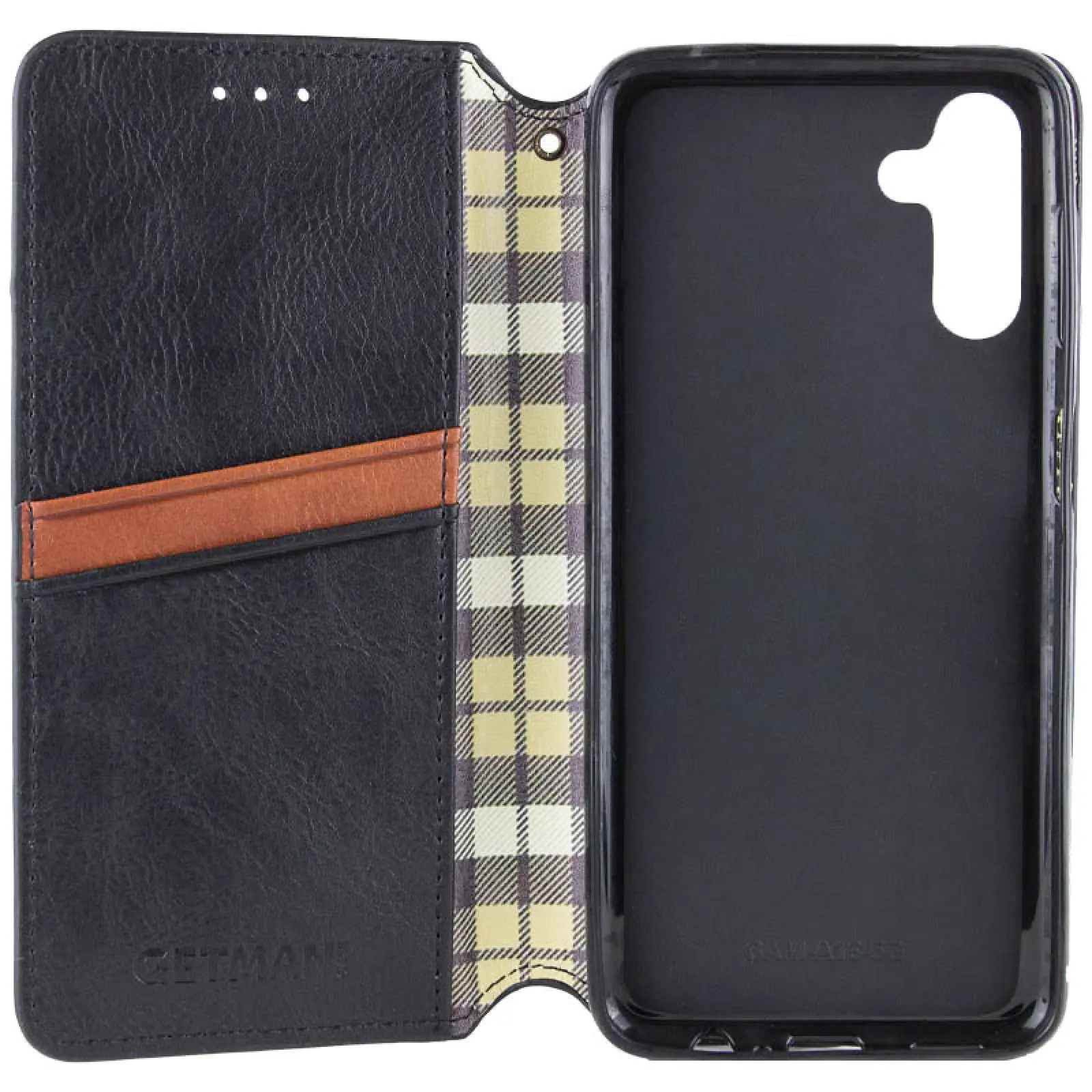 Кожаный чехол-книжка GETMAN Cubic (PU) для Samsung Galaxy A17 4G/5G, Черный 2, Искусственная кожа, купить оптом с доставкой