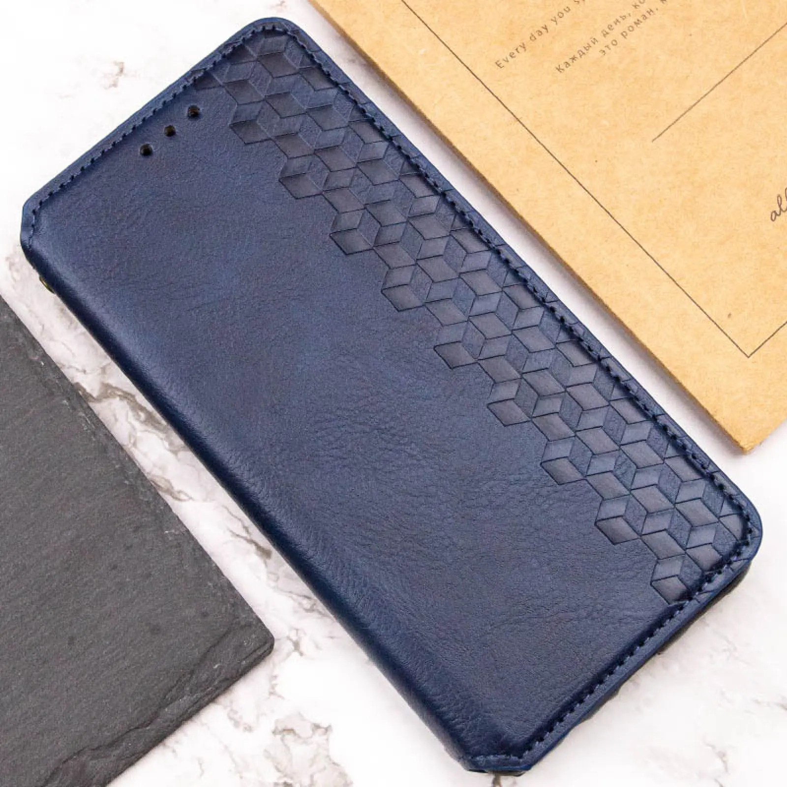 Кожаный чехол-книжка GETMAN Cubic (PU) для Samsung Galaxy A37 5G, Синий 6, Искусственная кожа, купить оптом с доставкой