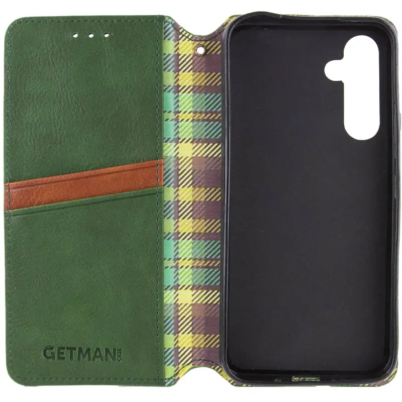 Кожаный чехол-книжка GETMAN Cubic (PU) для Samsung Galaxy A57 5G, Зеленый 1, Искусственная кожа, купить оптом с доставкой