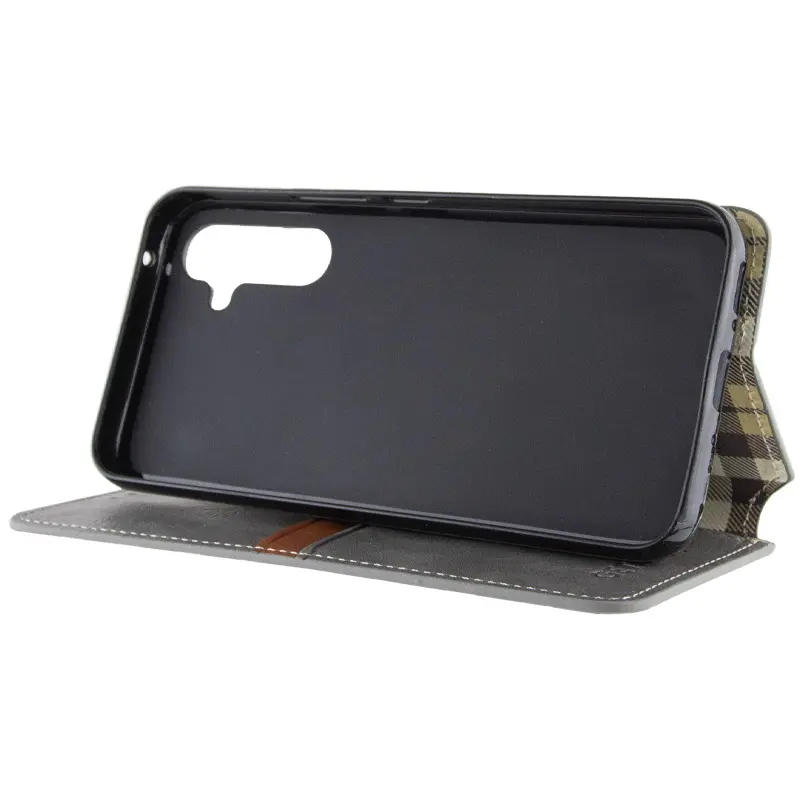 Кожаный чехол-книжка GETMAN Cubic (PU) для Samsung Galaxy A57 5G, Серый 4, Искусственная кожа, купить оптом с доставкой