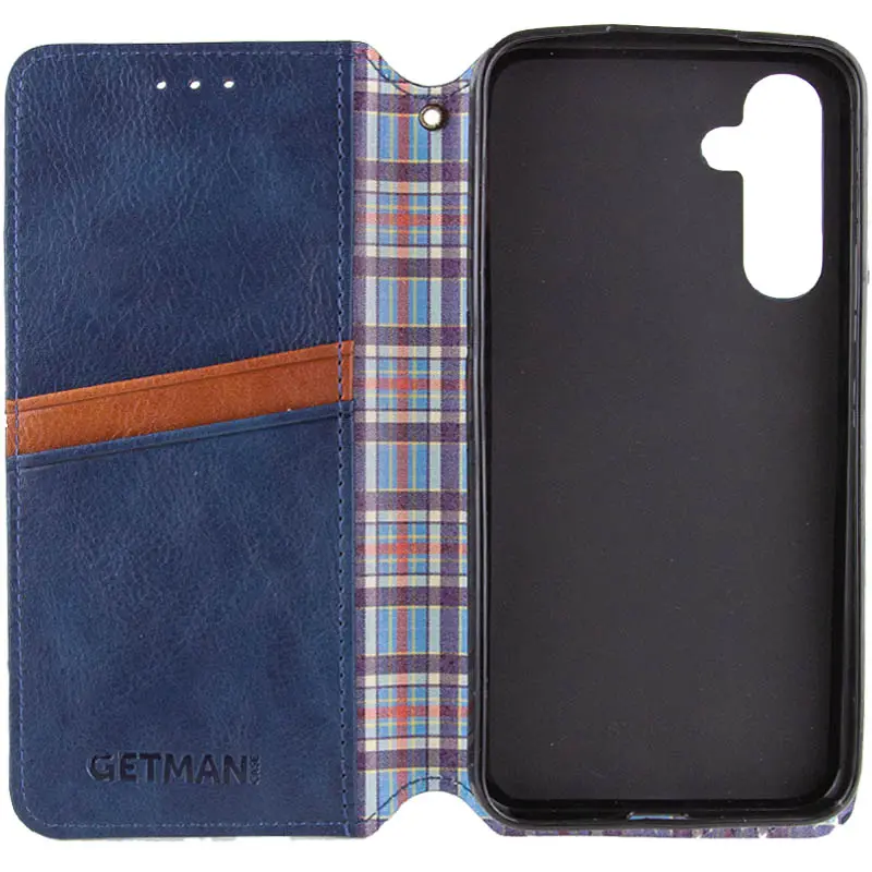 Кожаный чехол-книжка GETMAN Cubic (PU) для Samsung Galaxy A57 5G, Синий 3, Искусственная кожа, купить оптом с доставкой
