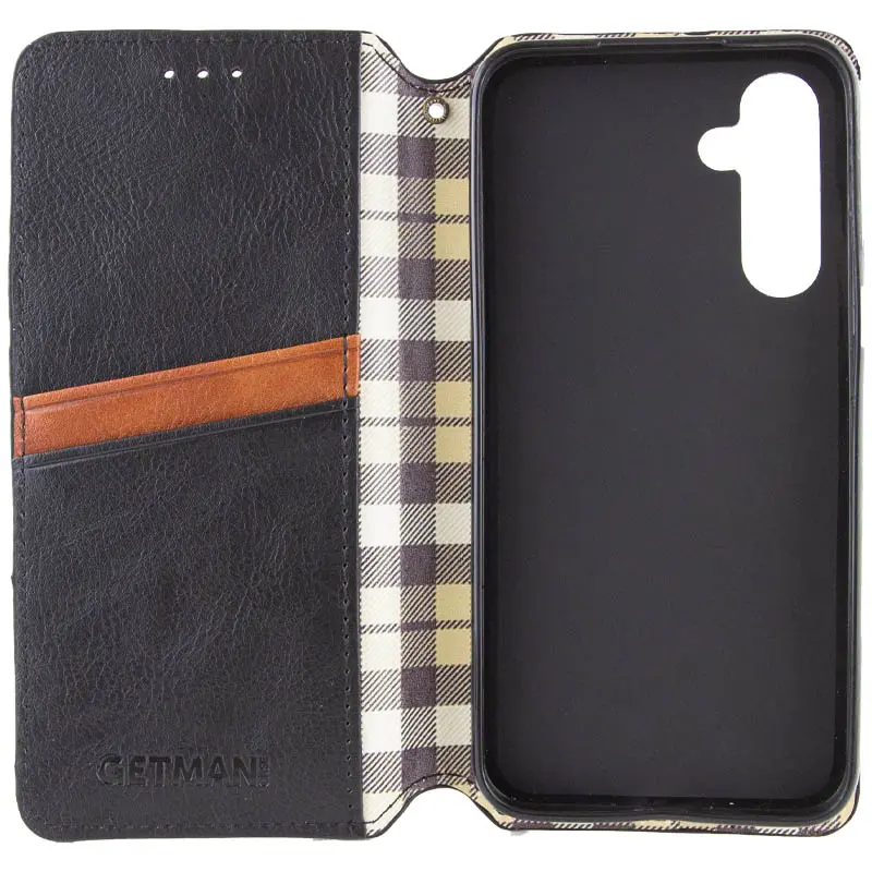 Кожаный чехол-книжка GETMAN Cubic (PU) для Samsung Galaxy A57 5G, Черный 1, Искусственная кожа, купить оптом с доставкой