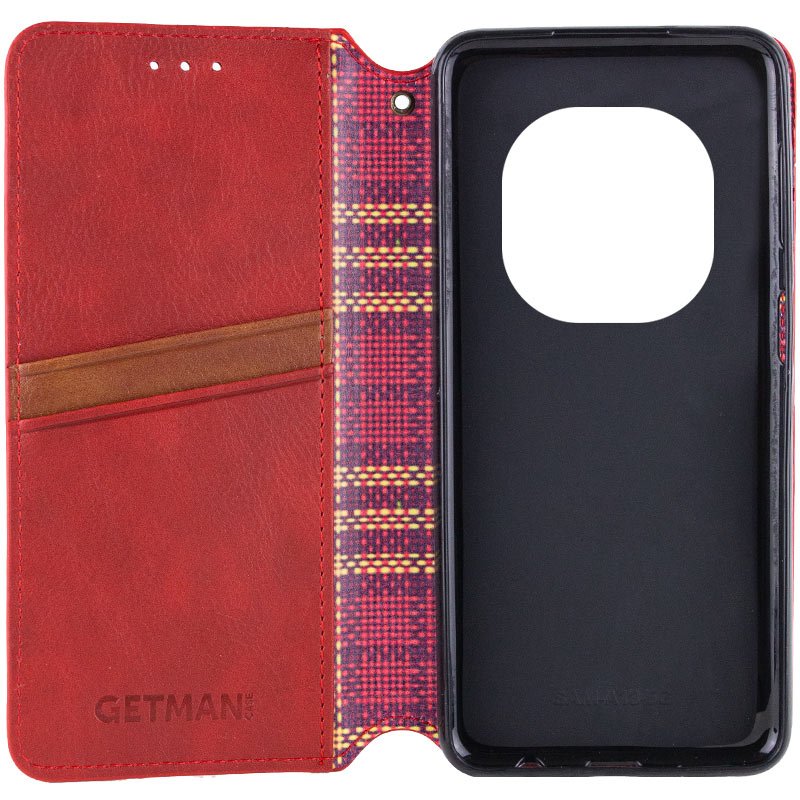 Кожаный чехол-книжка GETMAN Cubic (PU) для Xiaomi Redmi Note 15 Pro 5G, Красный 3, Искусственная кожа, купить оптом с доставкой