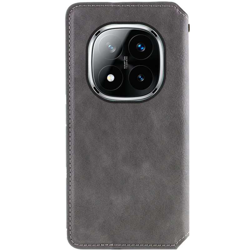 Кожаный чехол-книжка GETMAN Cubic (PU) для Xiaomi Redmi Note 15 Pro 5G, Серый 2, Искусственная кожа, купить оптом с доставкой