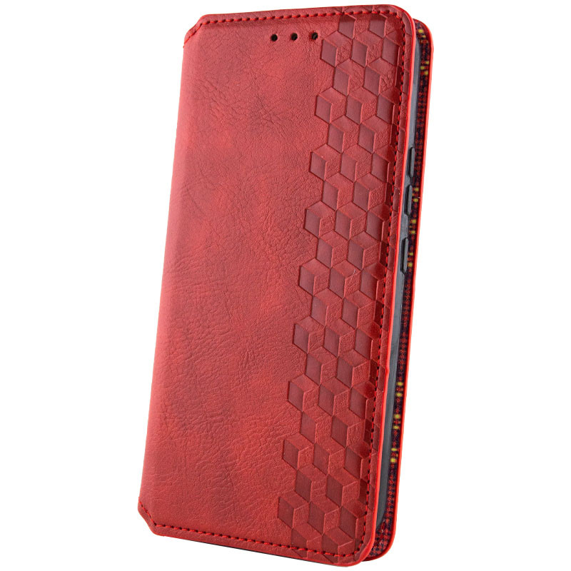 Шкіряний чохол-книжка GETMAN Cubic (PU) для Xiaomi Poco M7 4G, Червоний 1, Штучна шкіра, купити оптом з доставкою