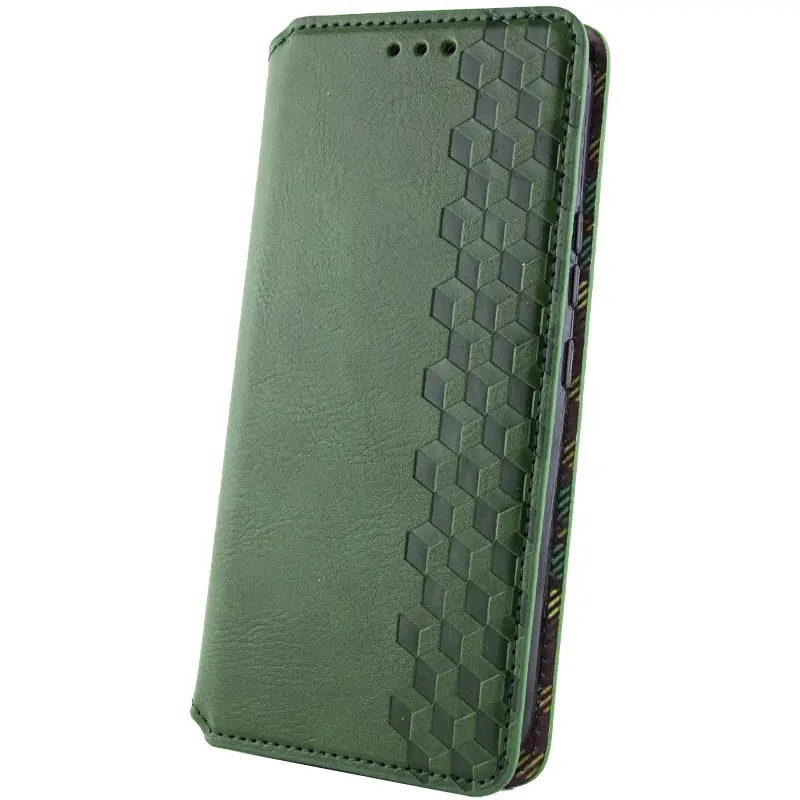 Шкіряний чохол-книжка GETMAN Cubic (PU) для Xiaomi Redmi Note 15 Pro 4G, Зелений 3, Штучна шкіра, купити оптом з доставкою