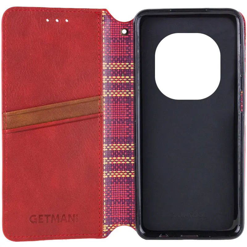 Шкіряний чохол-книжка GETMAN Cubic (PU) для Xiaomi Redmi Note 15 Pro 4G, Червоний 3, Штучна шкіра, купити оптом з доставкою