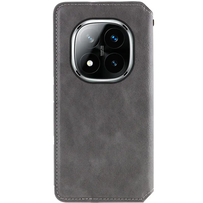 Шкіряний чохол-книжка GETMAN Cubic (PU) для Xiaomi Redmi Note 15 Pro 4G, Сірий 2, Штучна шкіра, купити оптом з доставкою