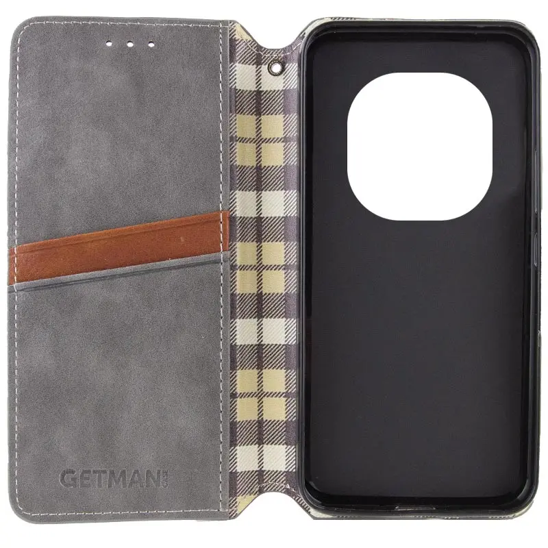 Шкіряний чохол-книжка GETMAN Cubic (PU) для Xiaomi Redmi Note 15 Pro 4G, Сірий 3, Штучна шкіра, купити оптом з доставкою