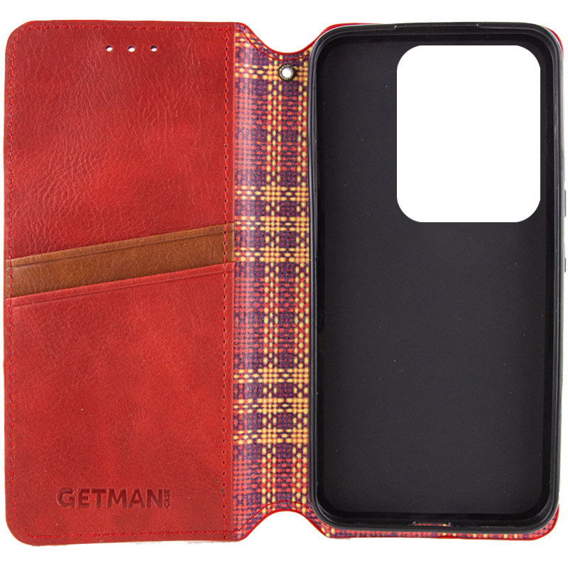 Шкіряний чохол-книжка GETMAN Cubic (PU) для Motorola Edge 70, Червоний 1, Штучна шкіра, купити оптом з доставкою