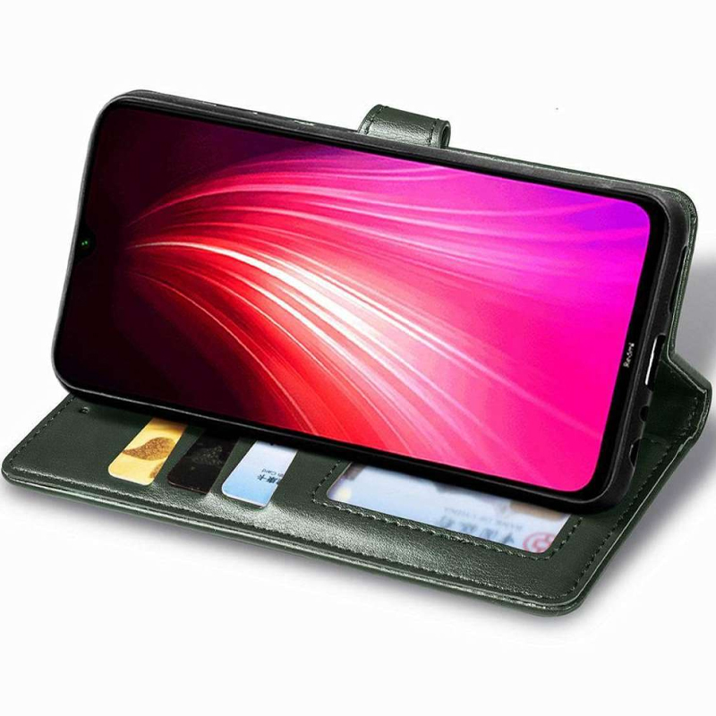 Шкіряний чохол-книжка GETMAN Gallant (PU) для Xiaomi Redmi Note 8T, Зелений 2, Штучна шкіра, купити оптом з доставкою