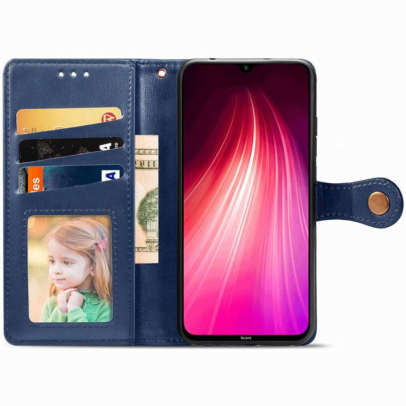 Шкіряний чохол-книжка GETMAN Gallant (PU) для Xiaomi Redmi Note 8T, Синій 1, Штучна шкіра, купити оптом з доставкою