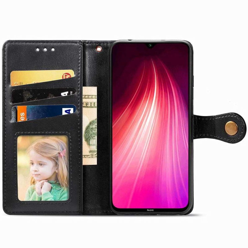 Шкіряний чохол-книжка GETMAN Gallant (PU) для Xiaomi Redmi Note 8T, Чорний 1, Штучна шкіра, купити оптом з доставкою