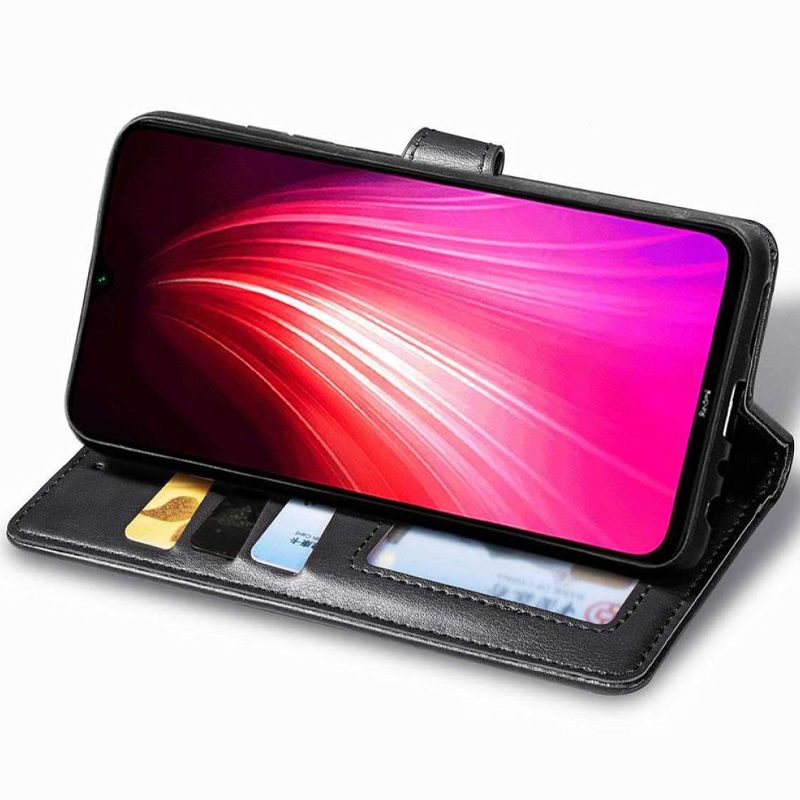 Шкіряний чохол-книжка GETMAN Gallant (PU) для Xiaomi Redmi Note 8T, Чорний 2, Штучна шкіра, купити оптом з доставкою