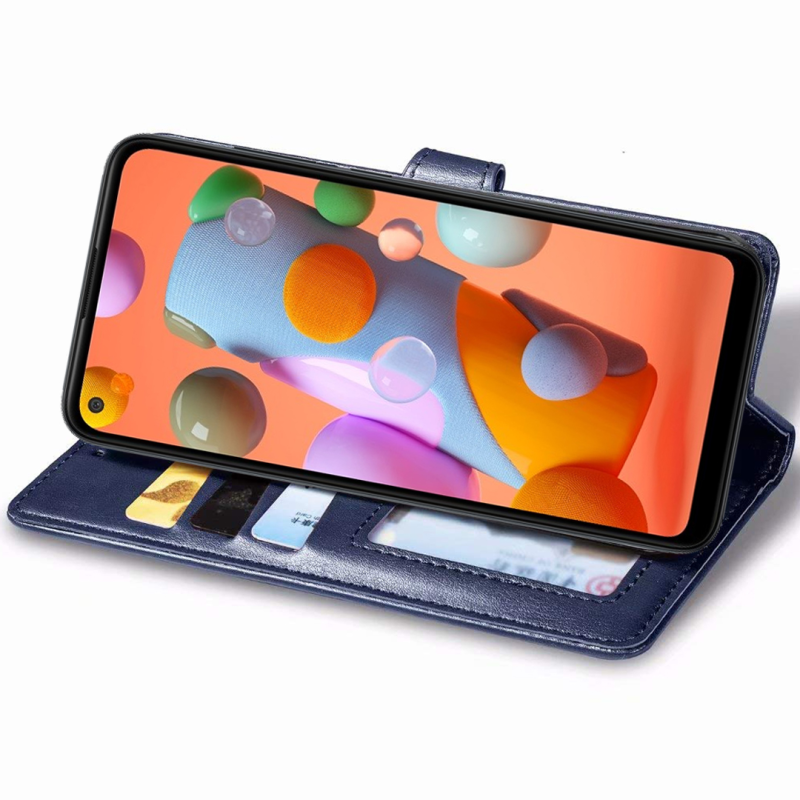 Шкіряний чохол-книжка GETMAN Gallant (PU) для Samsung Galaxy A11, Синій 2, Штучна шкіра, купити оптом з доставкою