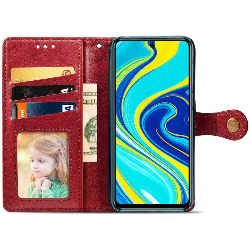 Шкіряний чохол-книжка GETMAN Gallant (PU) для Xiaomi Redmi Note 9s / Note 9 Pro / Note 9 Pro Max, Червоний 1, Штучна шкіра, купити оптом з доставкою