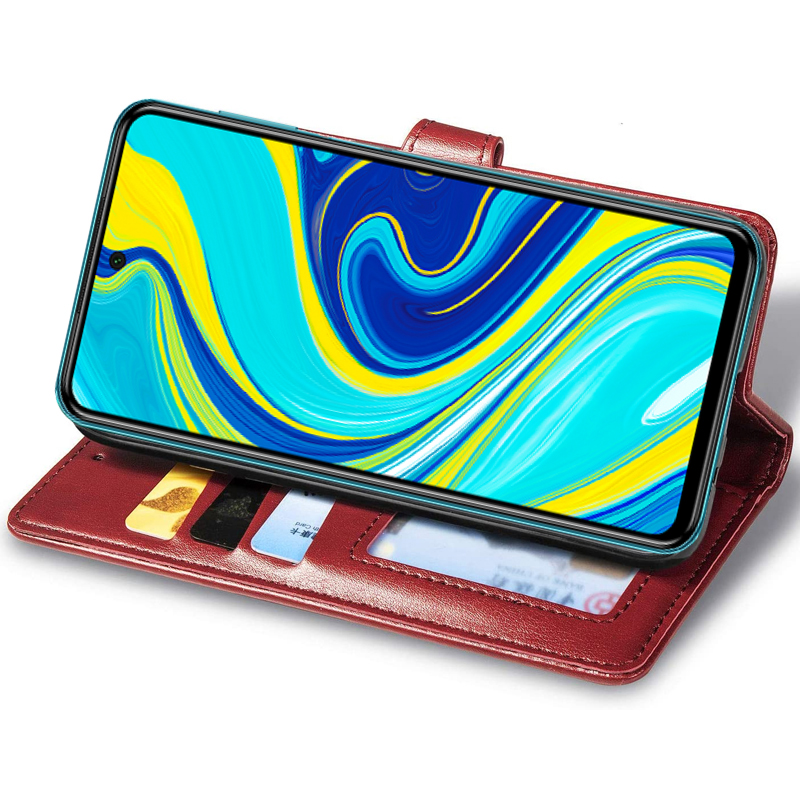 Шкіряний чохол-книжка GETMAN Gallant (PU) для Xiaomi Redmi Note 9s / Note 9 Pro / Note 9 Pro Max, Червоний 2, Штучна шкіра, купити оптом з доставкою