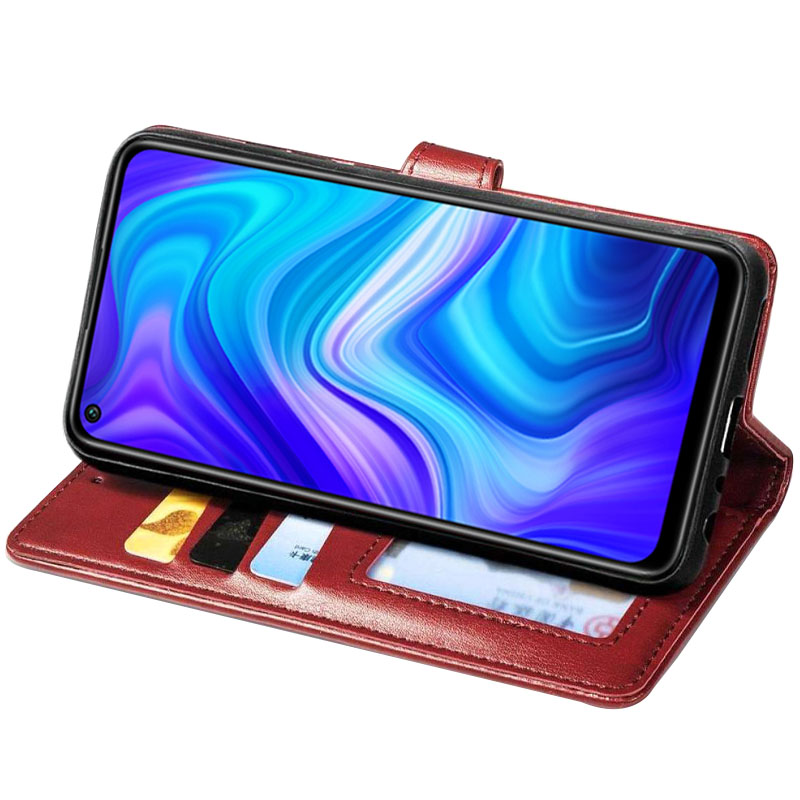 Шкіряний чохол-книжка GETMAN Gallant (PU) для Xiaomi Redmi Note 9 / Redmi 10X, Червоний 4, Штучна шкіра, купити оптом з доставкою