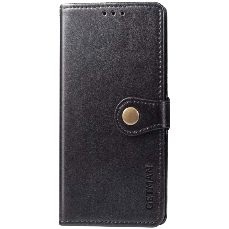 Шкіряний чохол-книжка GETMAN Gallant (PU) для Xiaomi Redmi Note 9 / Redmi 10X, Чорний, Штучна шкіра, купити оптом з доставкою