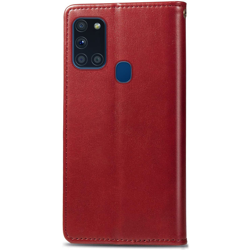 Шкіряний чохол-книжка GETMAN Gallant (PU) для Samsung Galaxy A21s, Червоний 2, Штучна шкіра, купити оптом з доставкою