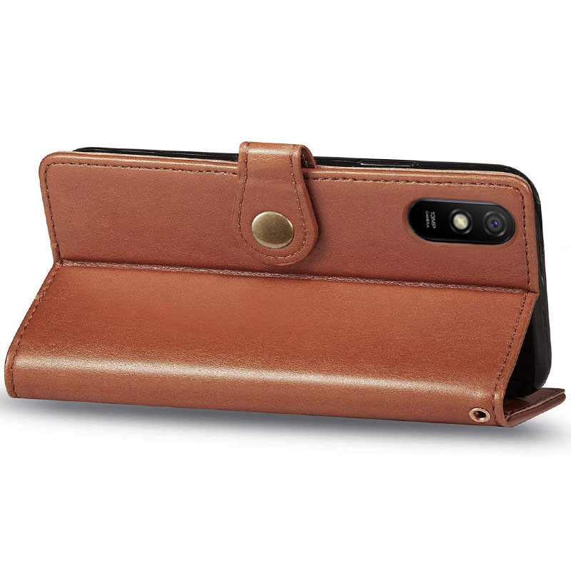 Шкіряний чохол-книжка GETMAN Gallant (PU) для Xiaomi Redmi 9A, Коричневий 4, Штучна шкіра, купити оптом з доставкою