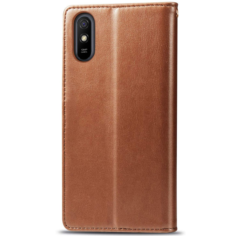 Шкіряний чохол-книжка GETMAN Gallant (PU) для Xiaomi Redmi 9A, Коричневий 5, Штучна шкіра, купити оптом з доставкою