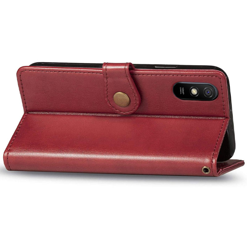 Шкіряний чохол-книжка GETMAN Gallant (PU) для Xiaomi Redmi 9A, Червоний 4, Штучна шкіра, купити оптом з доставкою