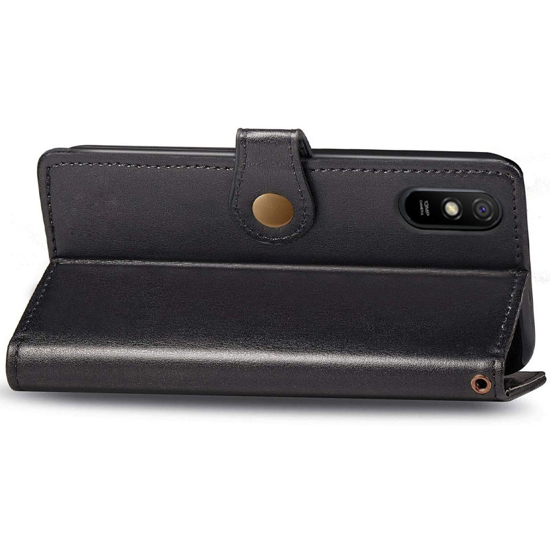 Шкіряний чохол-книжка GETMAN Gallant (PU) для Xiaomi Redmi 9A, Чорний 3, Штучна шкіра, купити оптом з доставкою