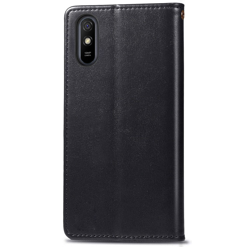 Шкіряний чохол-книжка GETMAN Gallant (PU) для Xiaomi Redmi 9A, Чорний 4, Штучна шкіра, купити оптом з доставкою