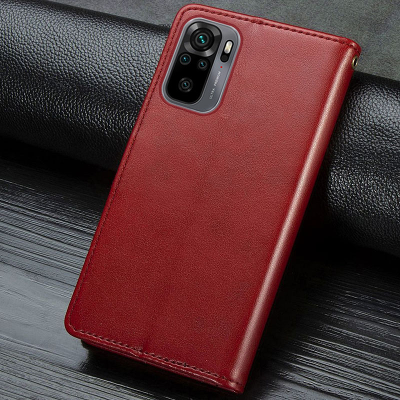 Шкіряний чохол-книжка GETMAN Gallant (PU) для Xiaomi Redmi Note 10 / Note 10s, Червоний 5, Штучна шкіра, купити оптом з доставкою