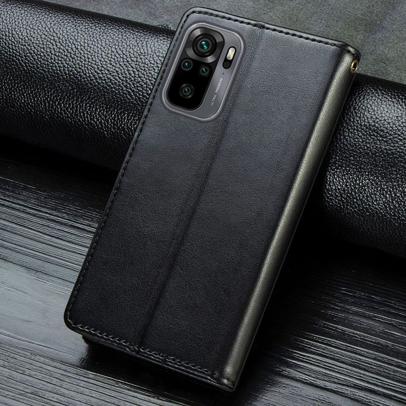Шкіряний чохол-книжка GETMAN Gallant (PU) для Xiaomi Redmi Note 10 / Note 10s, Чорний 4, Штучна шкіра, купити оптом з доставкою