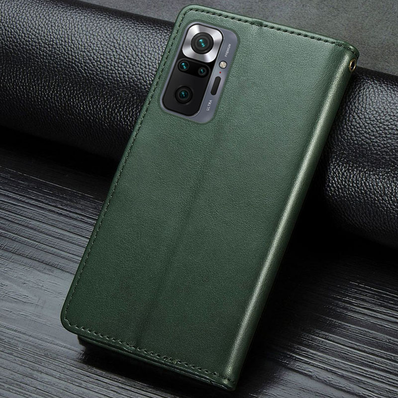 Шкіряний чохол-книжка GETMAN Gallant (PU) для Xiaomi Redmi Note 10 Pro / 10 Pro Max, Зелений 4, Штучна шкіра, купити оптом з доставкою