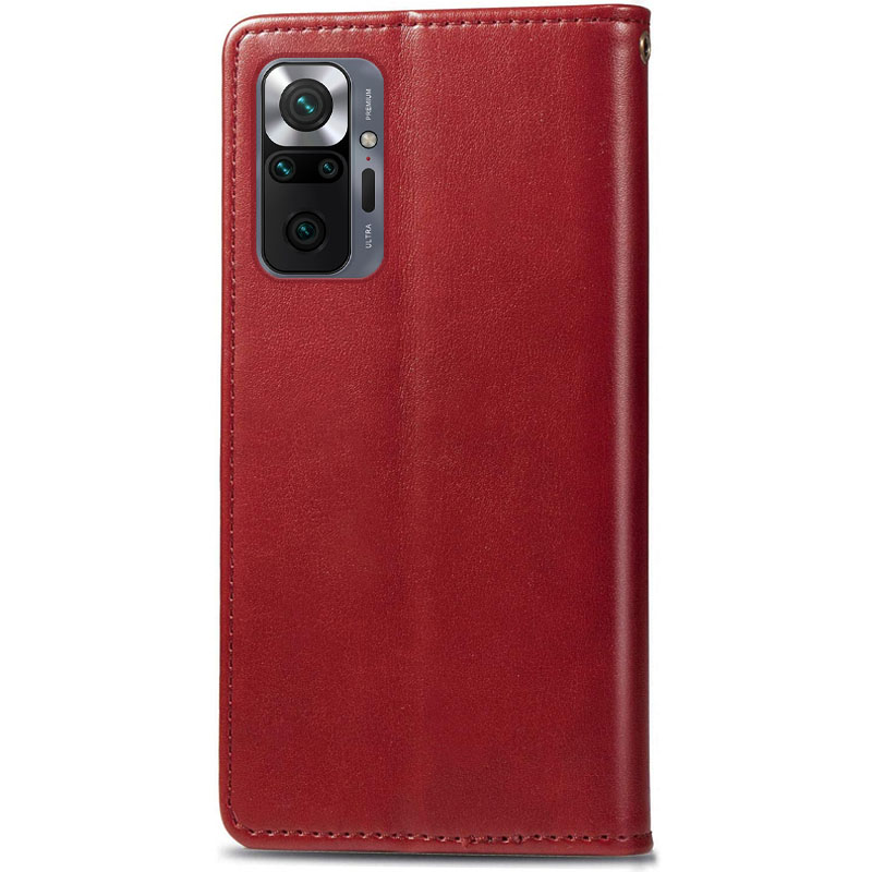 Шкіряний чохол-книжка GETMAN Gallant (PU) для Xiaomi Redmi Note 10 Pro / 10 Pro Max, Червоний 3, Штучна шкіра, купити оптом з доставкою