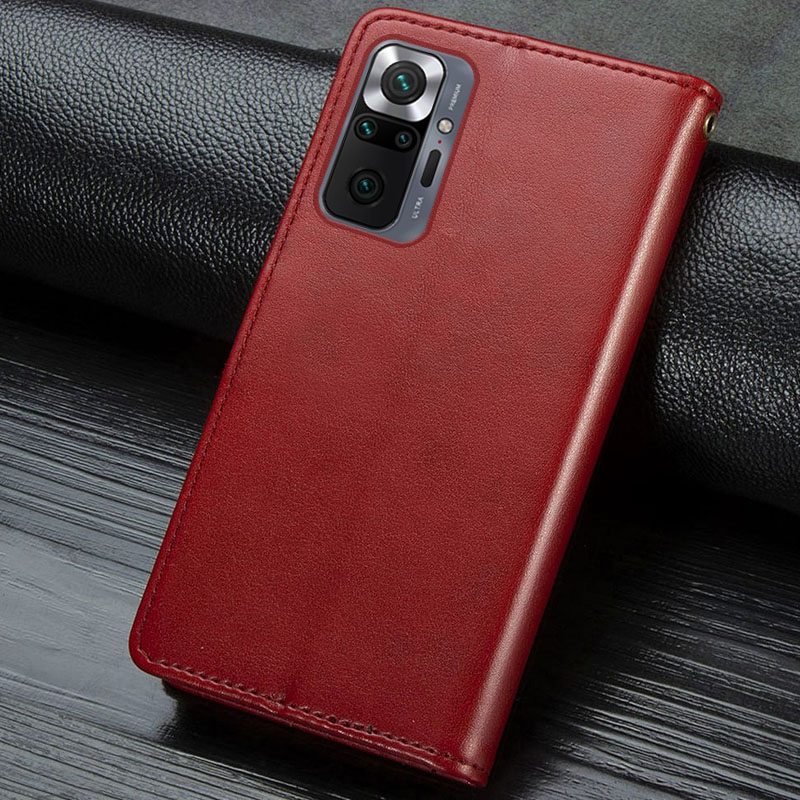 Шкіряний чохол-книжка GETMAN Gallant (PU) для Xiaomi Redmi Note 10 Pro / 10 Pro Max, Червоний 5, Штучна шкіра, купити оптом з доставкою