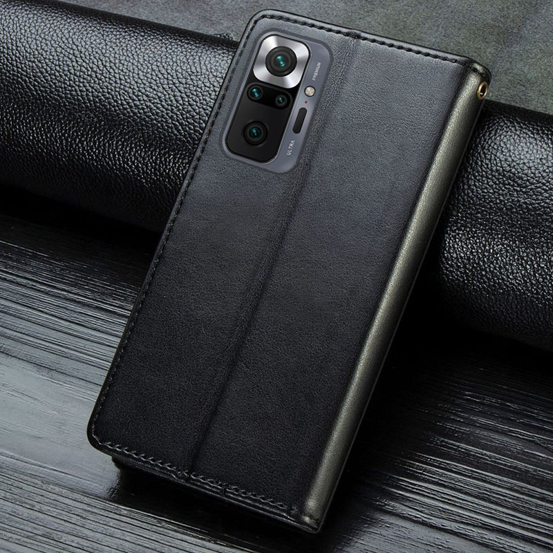 Шкіряний чохол-книжка GETMAN Gallant (PU) для Xiaomi Redmi Note 10 Pro / 10 Pro Max, Чорний 4, Штучна шкіра, купити оптом з доставкою
