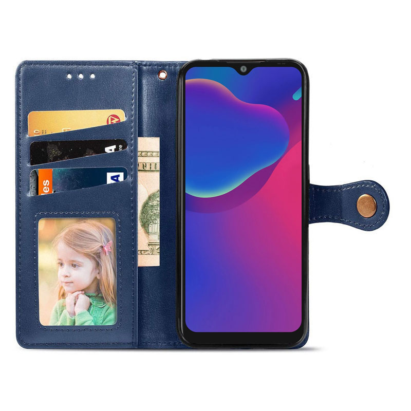 Шкіряний чохол-книжка GETMAN Gallant (PU) для ZTE Blade V2020 Smart, Синій 3, Штучна шкіра, купити оптом з доставкою