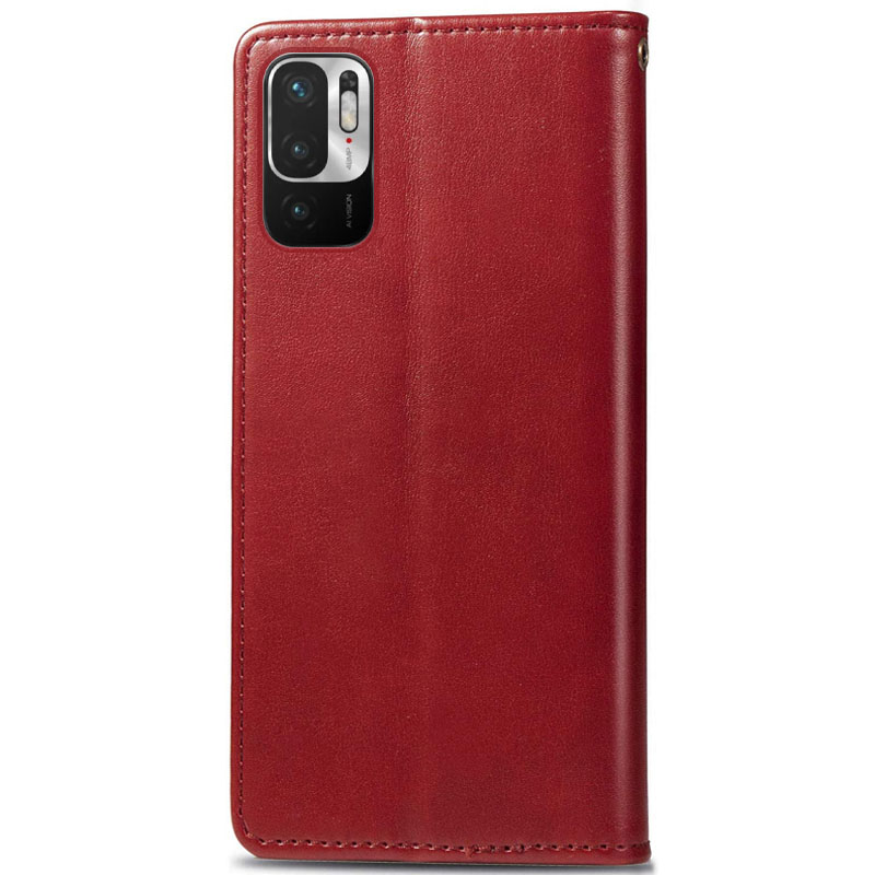 Шкіряний чохол-книжка GETMAN Gallant (PU) для Xiaomi Redmi Note 10 5G / Poco M3 Pro, Червоний 2, Штучна шкіра, купити оптом з доставкою