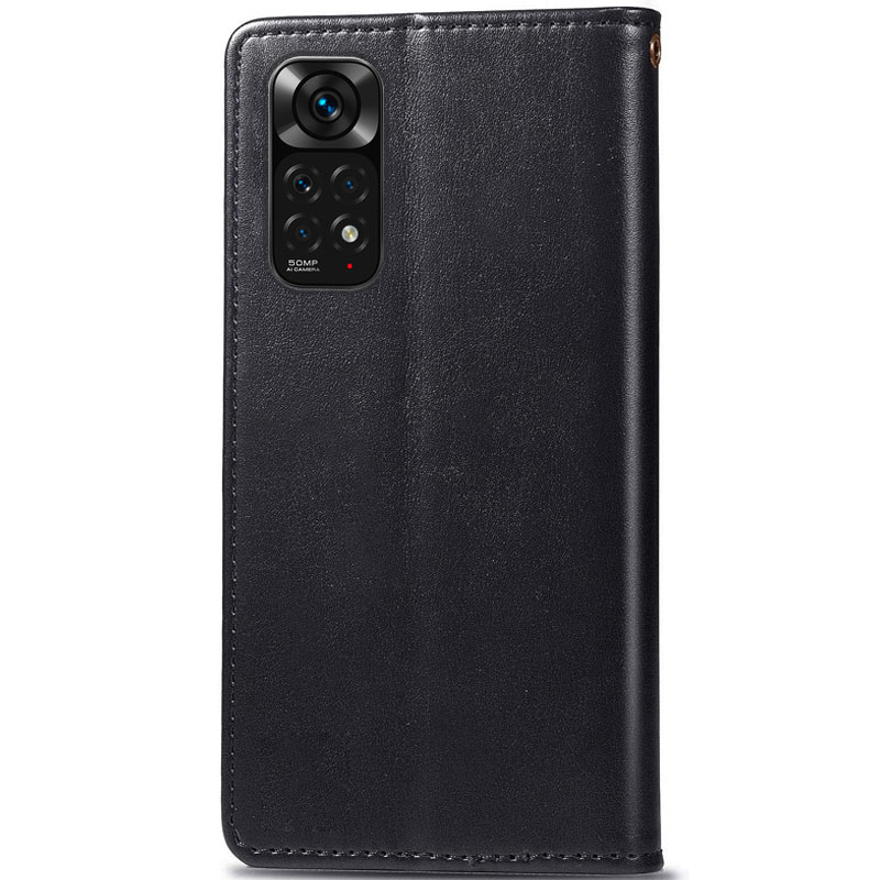 Шкіряний чохол-книжка GETMAN Gallant (PU) для Xiaomi Redmi Note 11 (Global) / Note 11S, Чорний 3, Штучна шкіра, купити оптом з доставкою