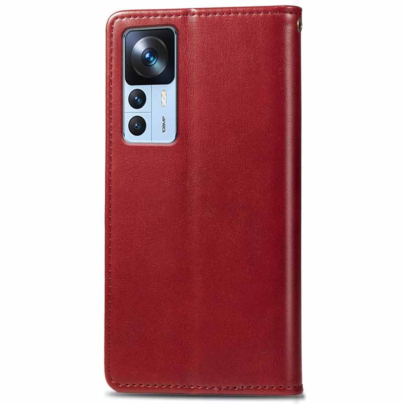 Шкіряний чохол-книжка GETMAN Gallant (PU) для Xiaomi 12T / 12T Pro, Червоний 1, Штучна шкіра, купити оптом з доставкою