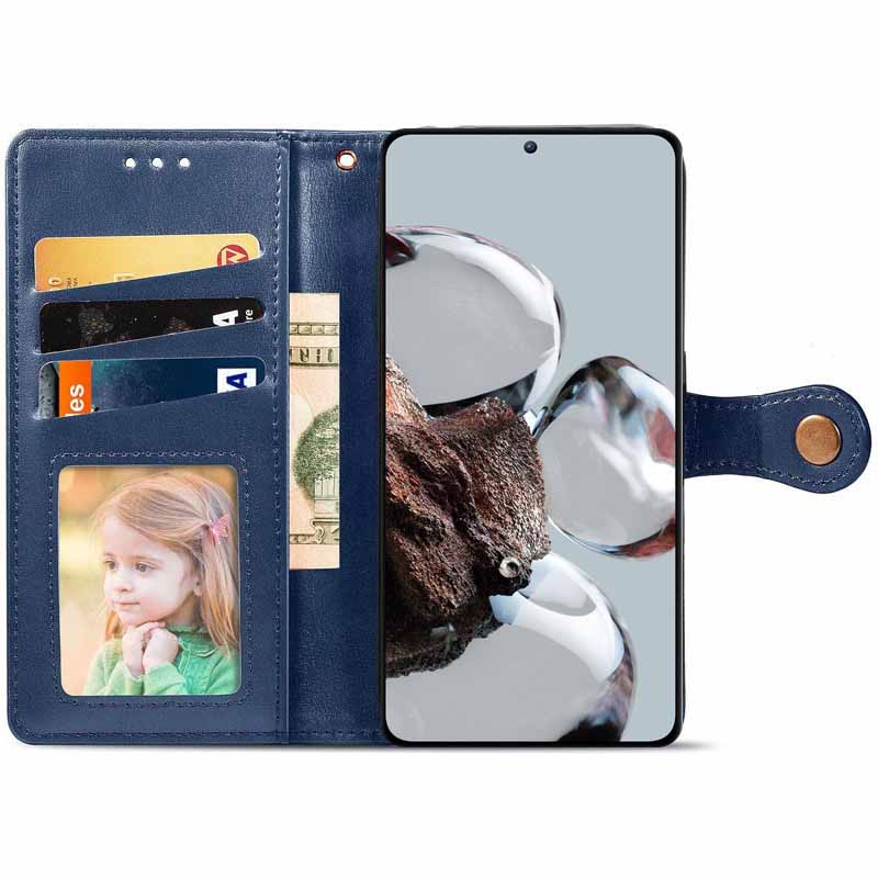 Шкіряний чохол-книжка GETMAN Gallant (PU) для Xiaomi 12T / 12T Pro, Синій 2, Штучна шкіра, купити оптом з доставкою