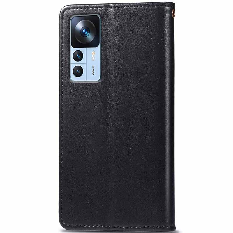 Шкіряний чохол-книжка GETMAN Gallant (PU) для Xiaomi 12T / 12T Pro, Чорний 1, Штучна шкіра, купити оптом з доставкою