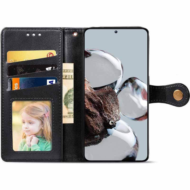 Шкіряний чохол-книжка GETMAN Gallant (PU) для Xiaomi 12T / 12T Pro, Чорний 2, Штучна шкіра, купити оптом з доставкою