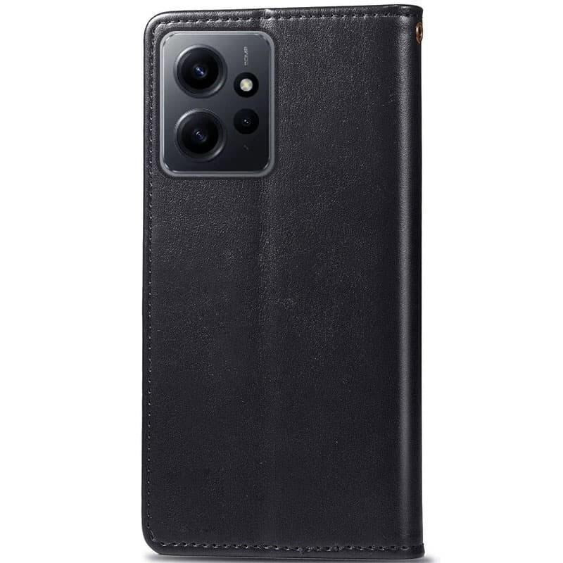 Шкіряний чохол-книжка GETMAN Gallant (PU) для Xiaomi Redmi Note 12 4G, Чорний 1, Штучна шкіра, купити оптом з доставкою