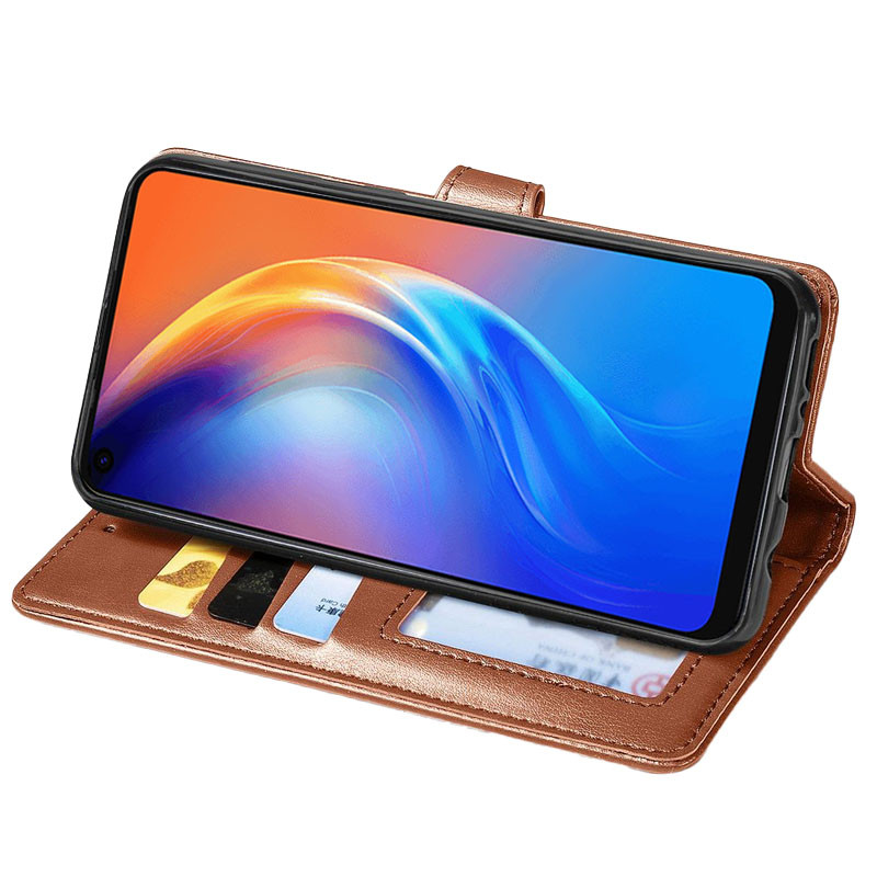 Шкіряний чохол-книжка GETMAN Gallant (PU) для TECNO Spark 10 Pro, Коричневий 1, Штучна шкіра, купити оптом з доставкою