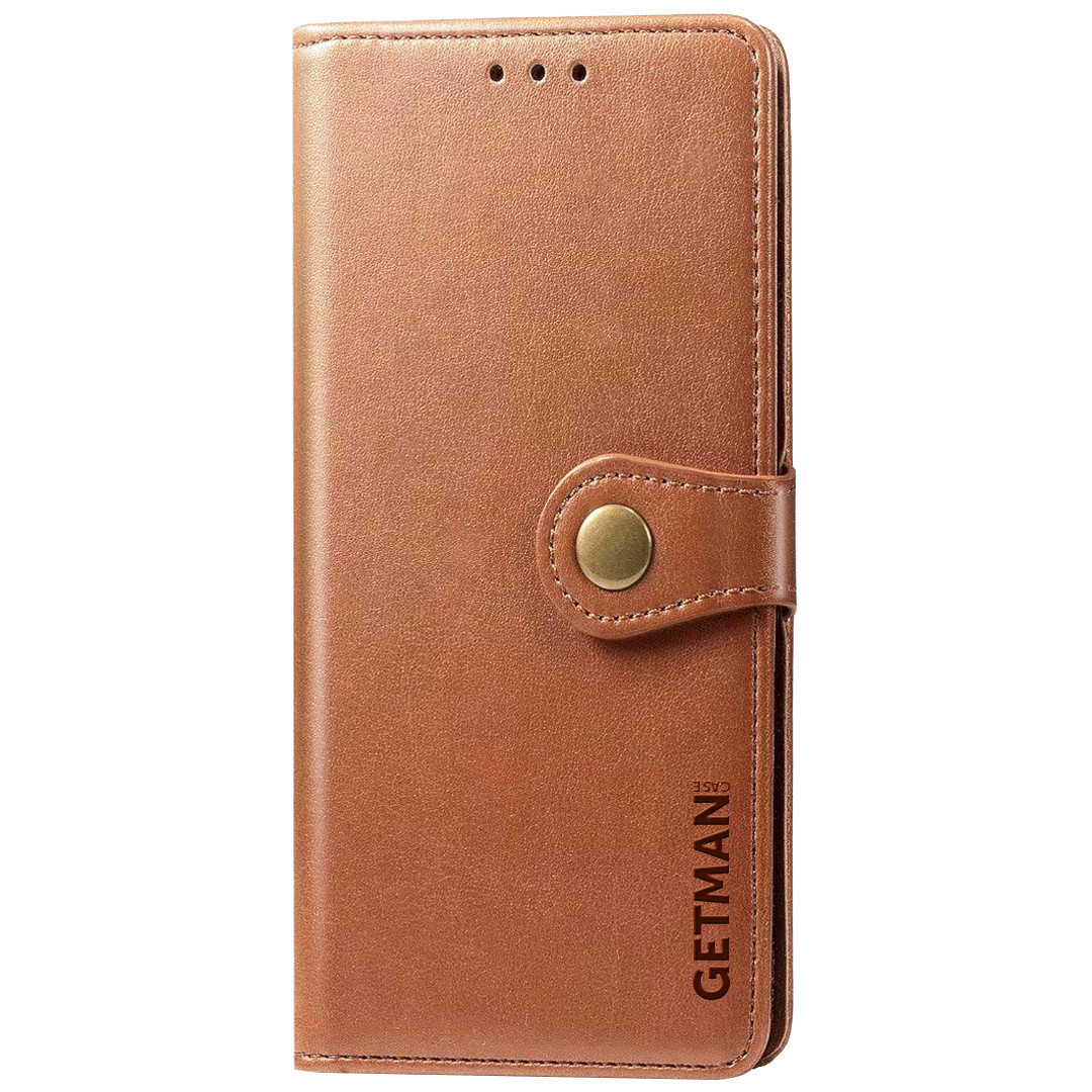 Шкіряний чохол-книжка GETMAN Gallant (PU) для TECNO Spark 10 Pro, Коричневий, Штучна шкіра, купити оптом з доставкою