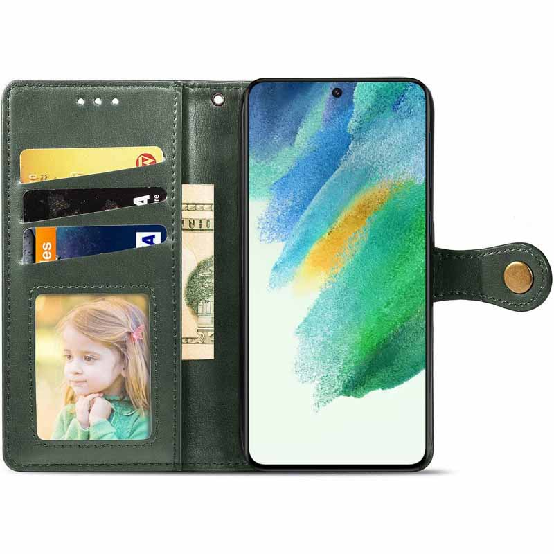 Шкіряний чохол-книжка GETMAN Gallant (PU) для Samsung Galaxy S23 FE, Зелений 1, Штучна шкіра, купити оптом з доставкою