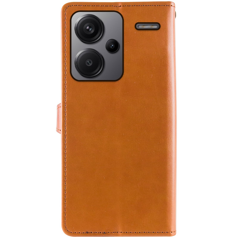 Шкіряний чохол-книжка GETMAN Gallant (PU) для Xiaomi Redmi Note 13 Pro+, Коричневий 2, Штучна шкіра, купити оптом з доставкою