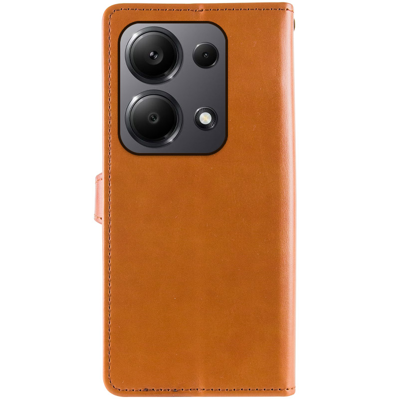 Шкіряний чохол-книжка GETMAN Gallant (PU) для Xiaomi Redmi Note 13 Pro 4G / Poco M6 Pro 4G, Коричневий 2, Штучна шкіра, купити оптом з доставкою