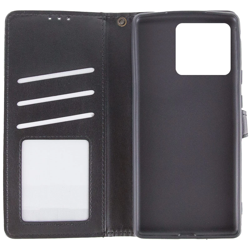 Кожаный чехол-книжка GETMAN Gallant (PU) для ZTE Blade A75 4G, Черный 5, Искусственная кожа, купить оптом с доставкой