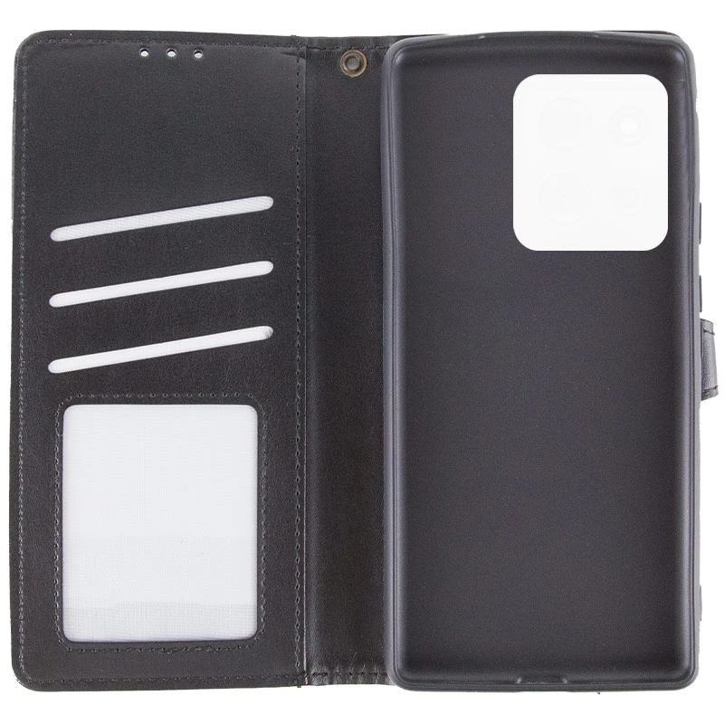 Шкіряний чохол-книжка GETMAN Gallant (PU) для Motorola Moto G75 5G, Чорний 5, Штучна шкіра, купити оптом з доставкою